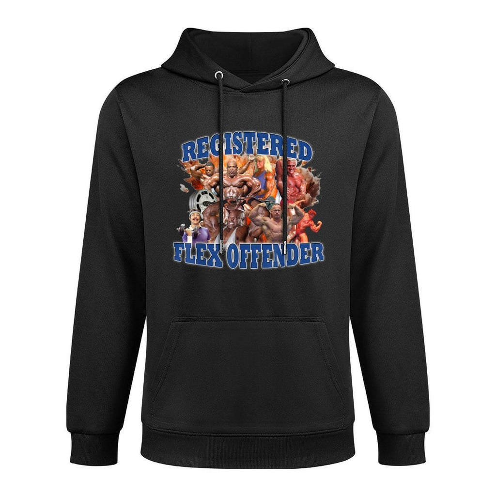 Denchs Mens Modern Humorous Party Style Black Flex Offender Casual Wear Hoodie