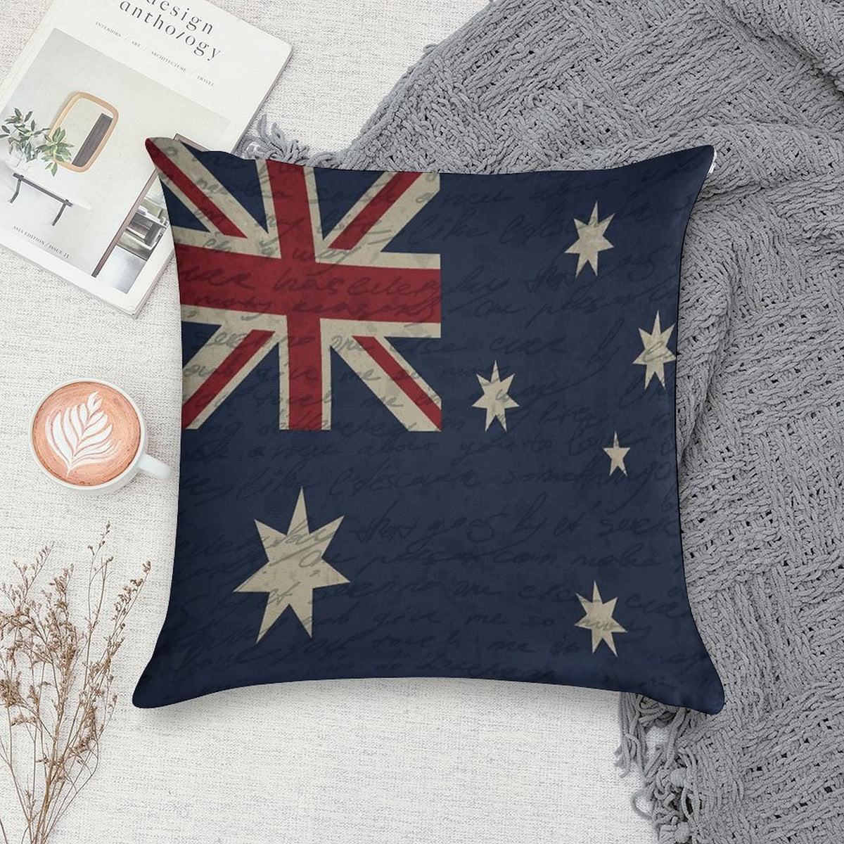 Vintage Australian Flag Soft Multiple Sizes Throw Pillow