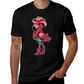 Flamingo Cowgirl Women Girl Cute Flamingo Tropical Birds  Stretchy T-Shirt