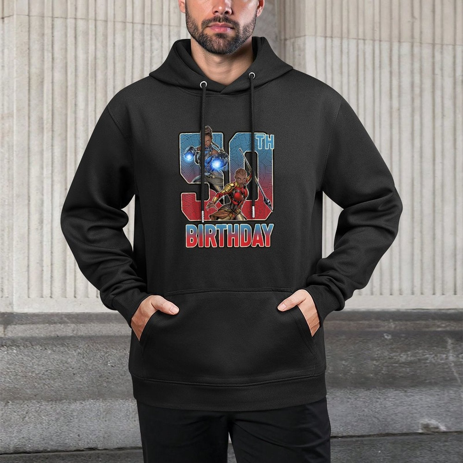 Marvel Shuri And Okoye 50th Birthday Graphic Moisture-Wicking Hoodie