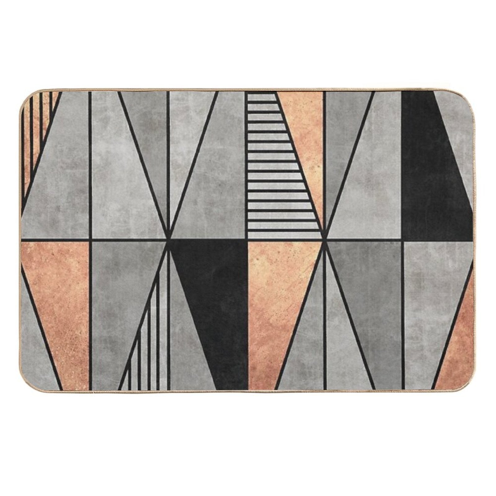 Concrete And Copper Triangles  Repositionable Bath Mat