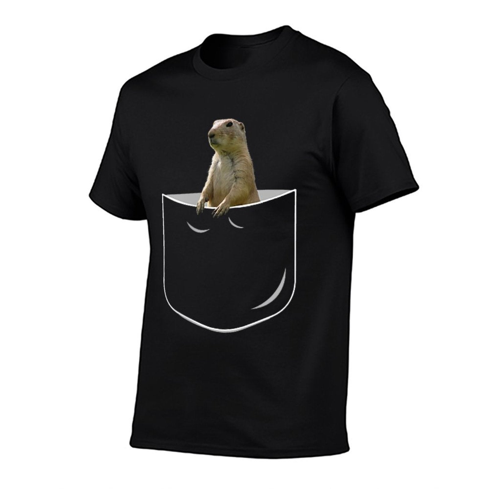 Cool Pocket Prairie Dogs Unisex-Adults Black Classic Fit  Versatile T-Shirt