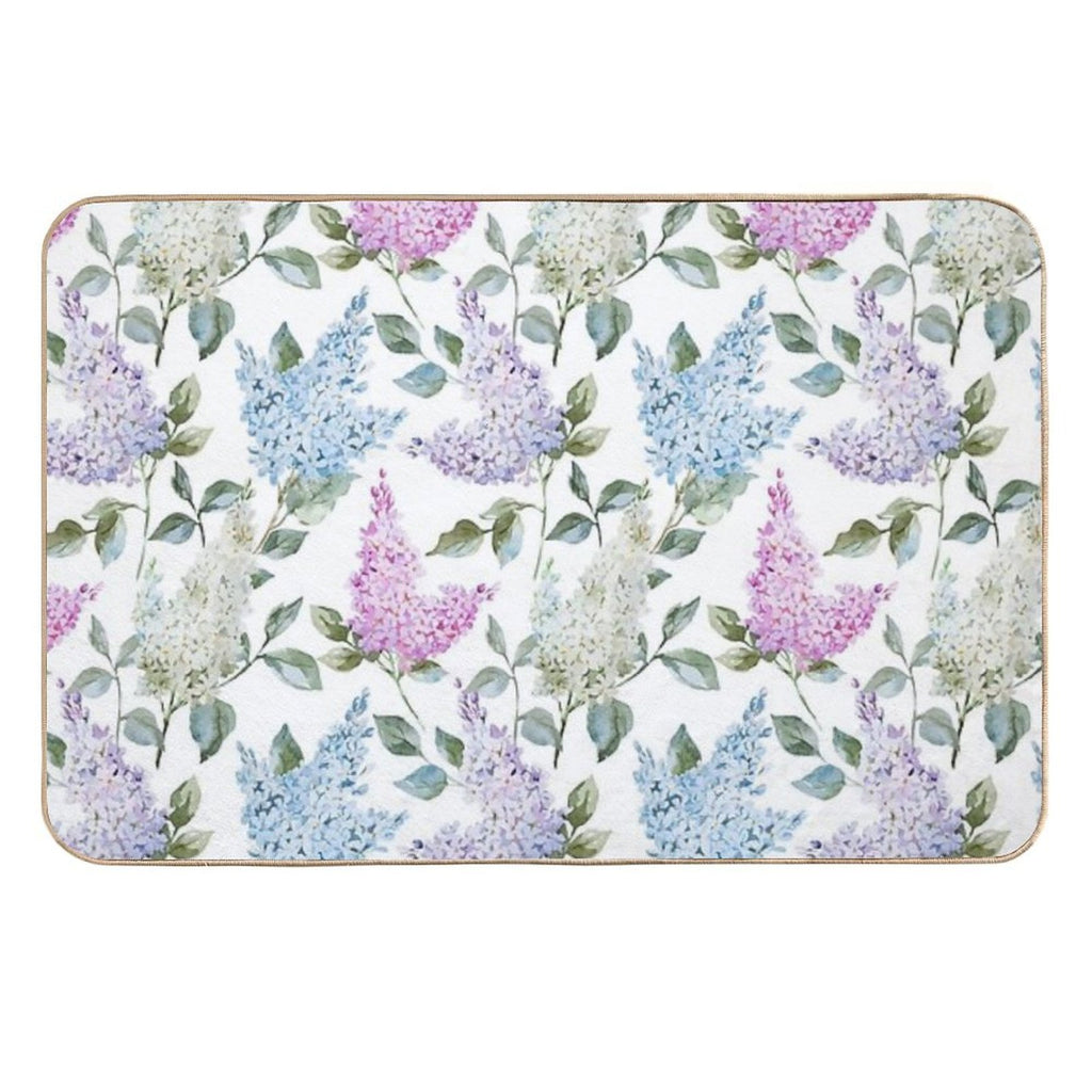 Lilac Flower Retro Vintage Pattern  Eco-Friendly Bath Mat