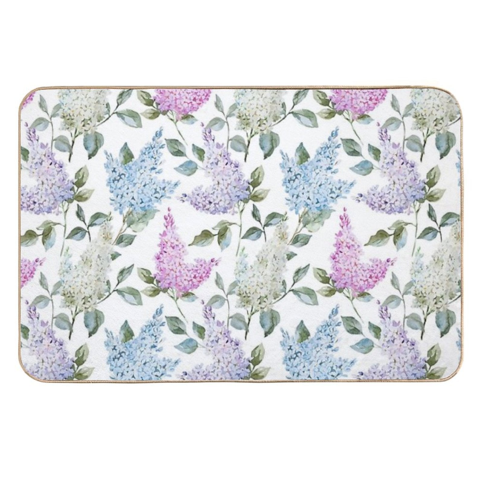 Lilac Flower Retro Vintage Pattern  Eco-Friendly Bath Mat