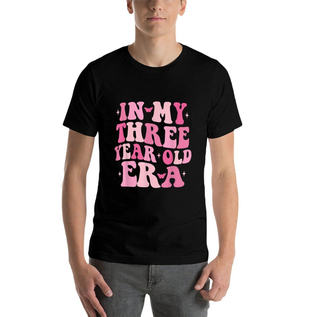 In My Three Year Old Era 3 Year Old 3rd Birthday Girls Boys  Cotton T-Shirt