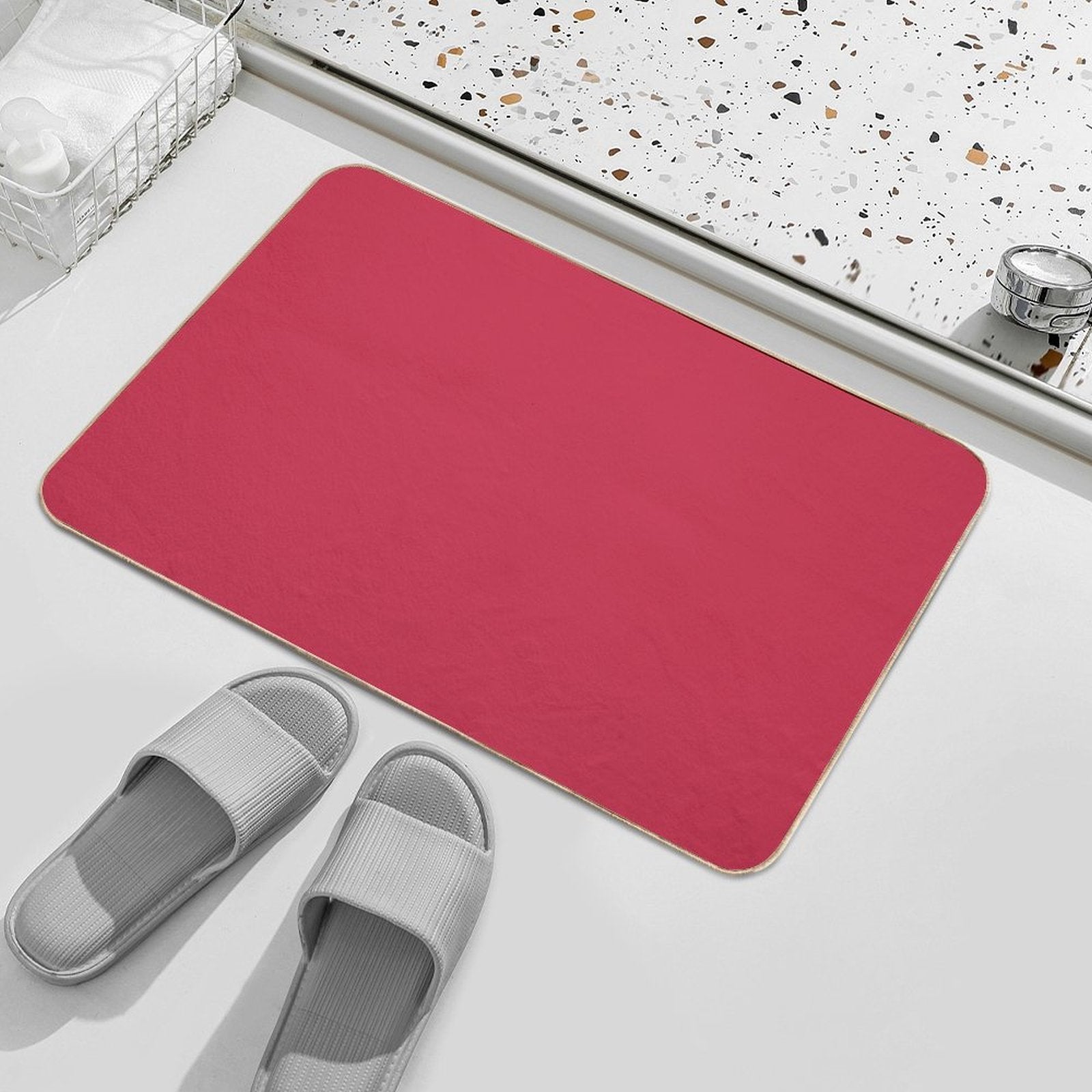 Raspberry Color  Versatile Bath Mat