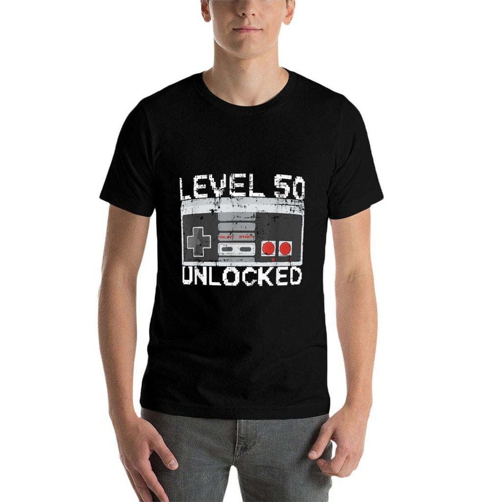 Level 50 Unlocked 50th Birthday 50 Years Old  Trendy Pattern T-Shirt