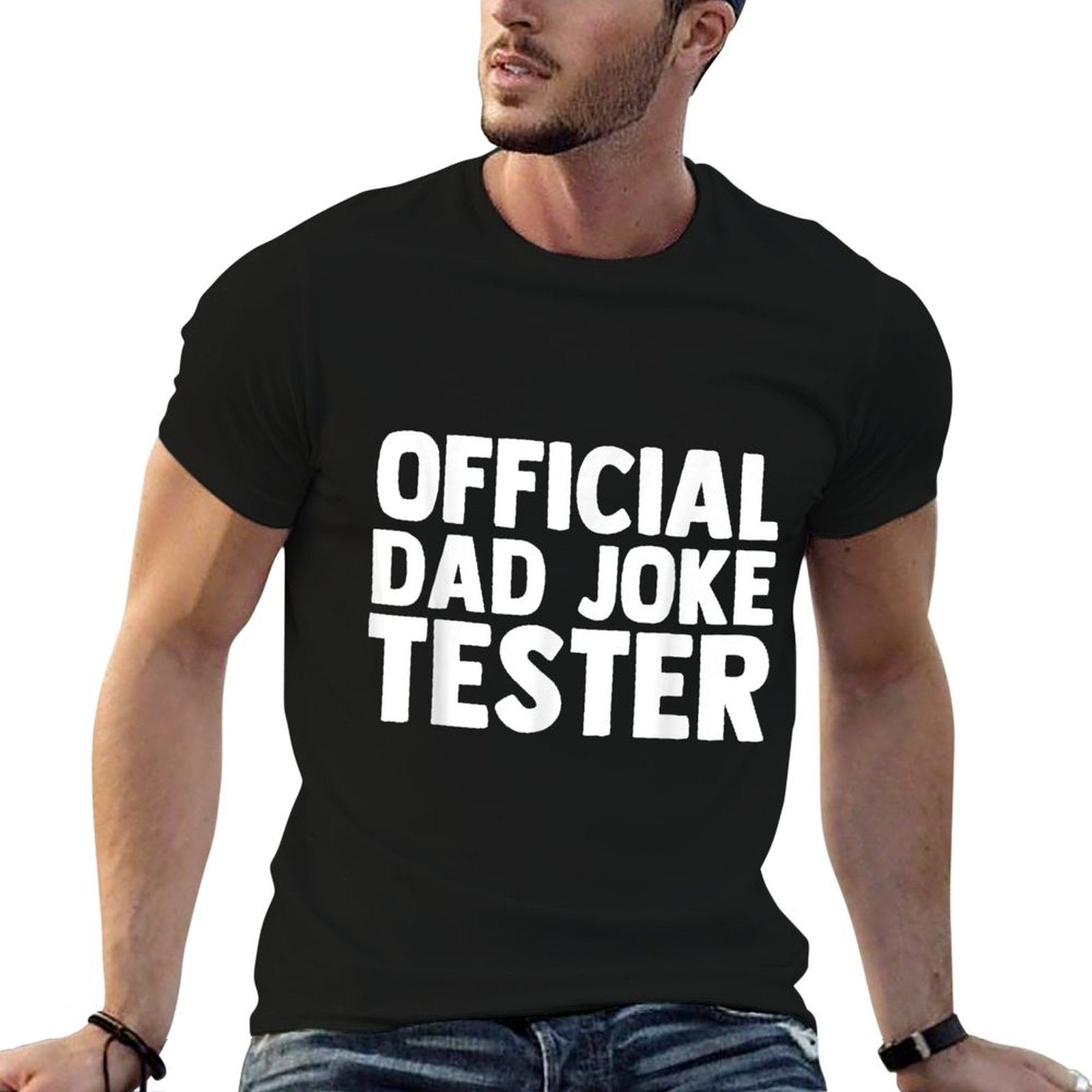 Family Love Drama Relationship Quote Humor Designs Official Dad Joke Tester Funny Kids Son Daughter Bad Jokes, Small, Black  Relaxed-fit T-Shirt