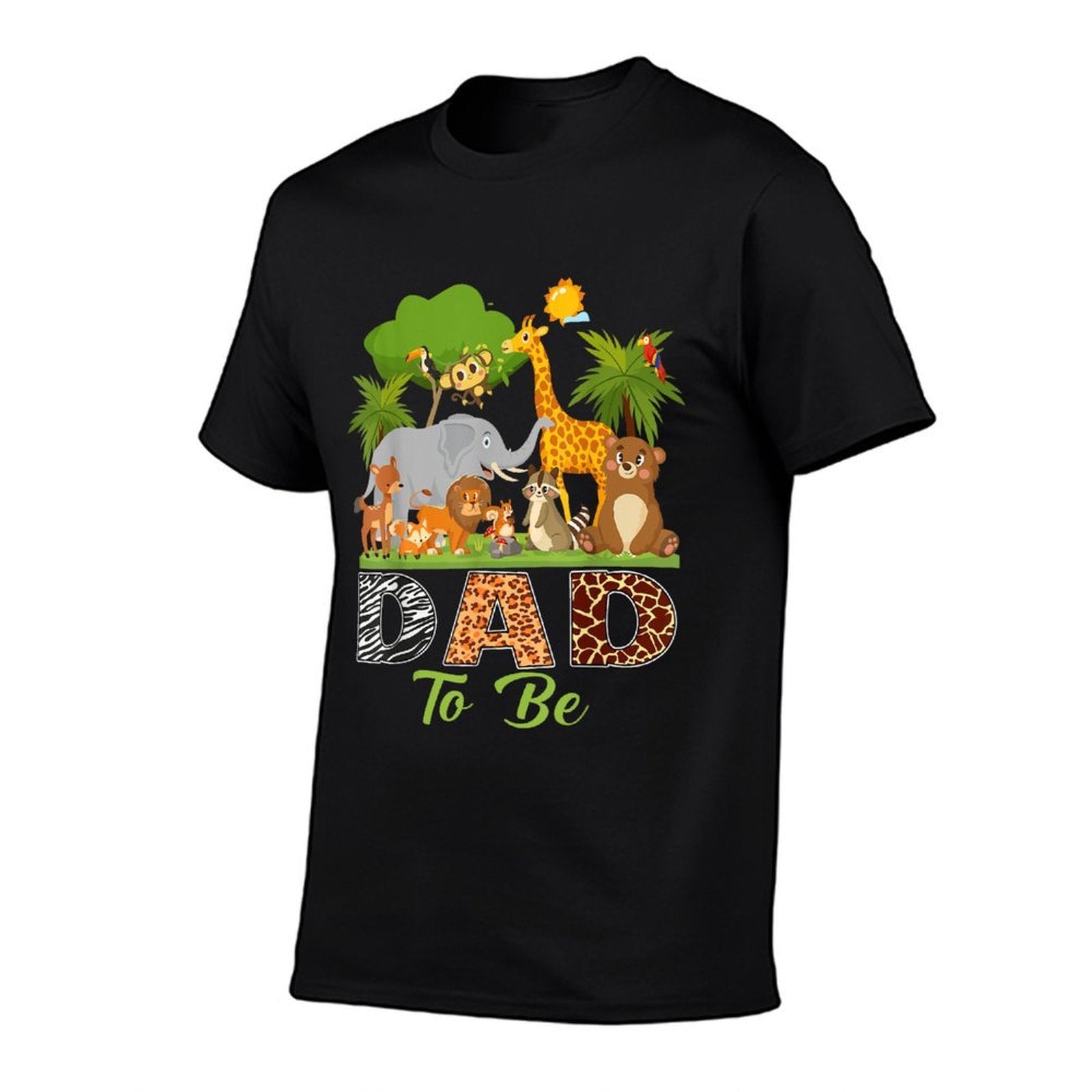 Soon To Be Dad Jungle Animal Safari Baby Announcement  Trendy Pattern T-Shirt
