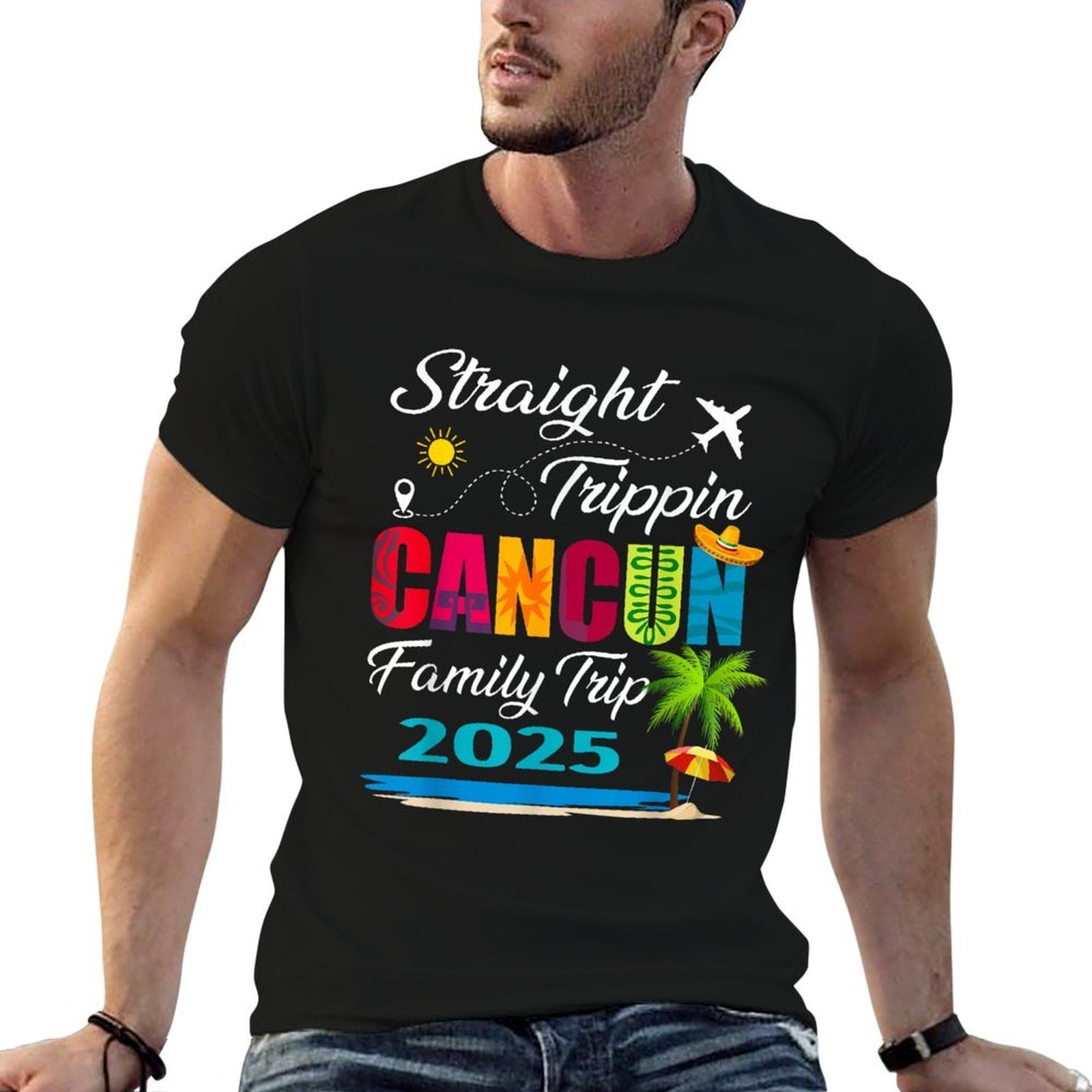 Straight Trippin 2025 Family Trip Cancun Mexico Vacation  Odor-resistant T-Shirt