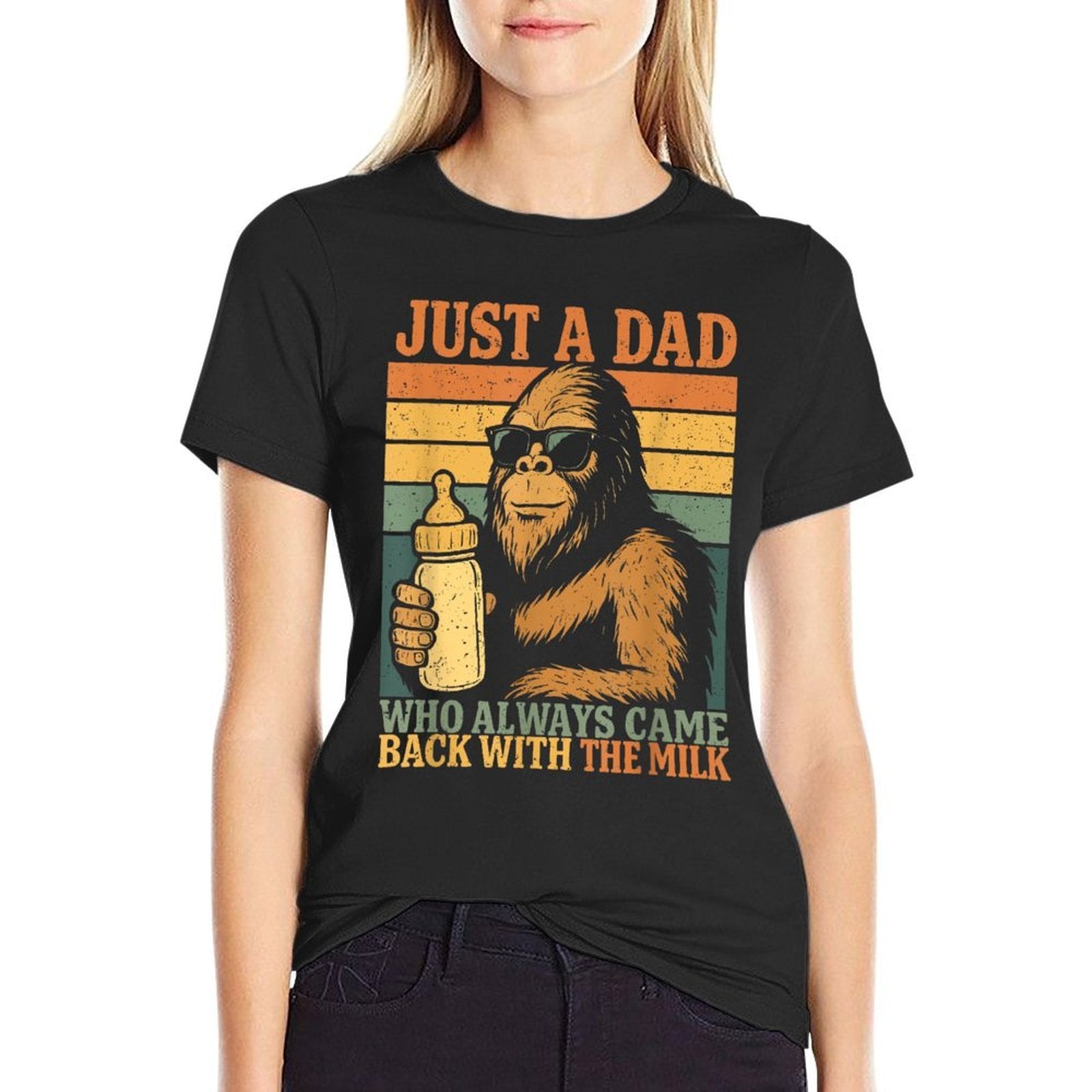 Bigfoot New Dad To Be , Just A Dad Who Always Came Back  Heathered Texture T-Shirt