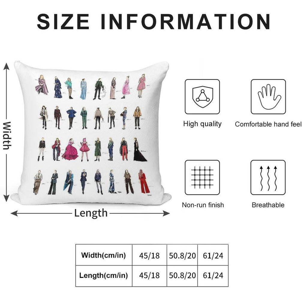 Killing Eve Villanelle Fashion Looks Version3.1 Soft Shrink-Resistant Throw Pillow