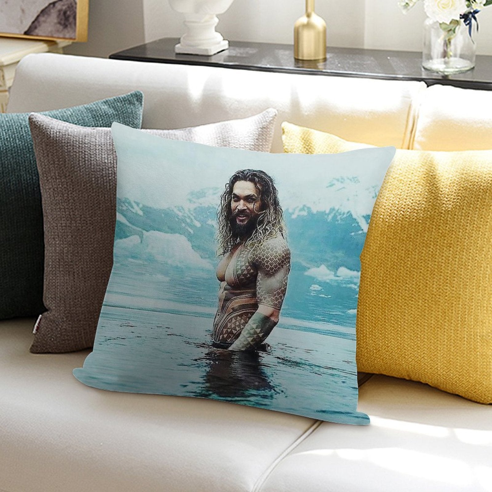 Jason Momoa Soft Warmth Comfort Throw Pillow