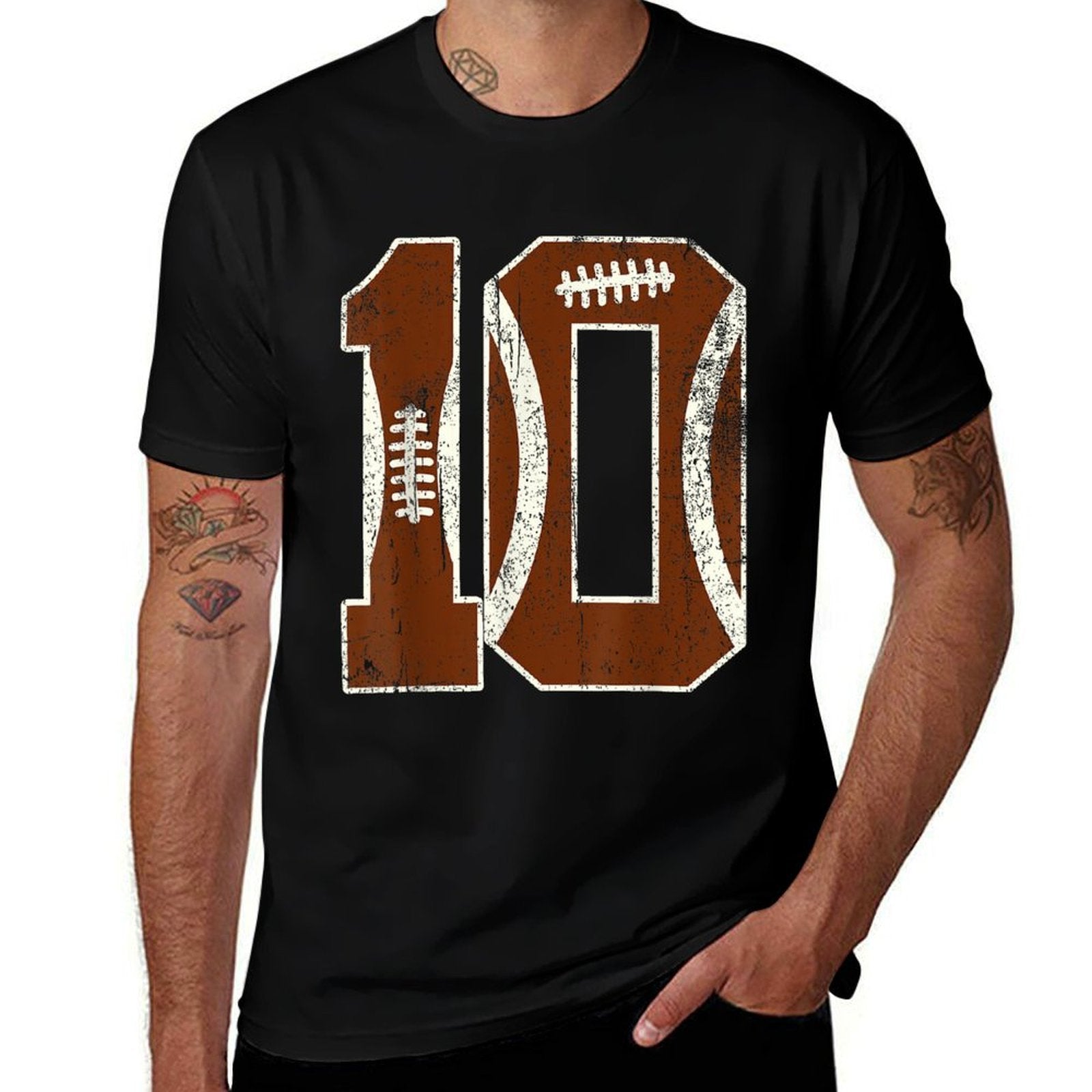 10th Birthday Football Lovers Bdy Boy 10 Year Old Girl  High-quality Stitching T-Shirt