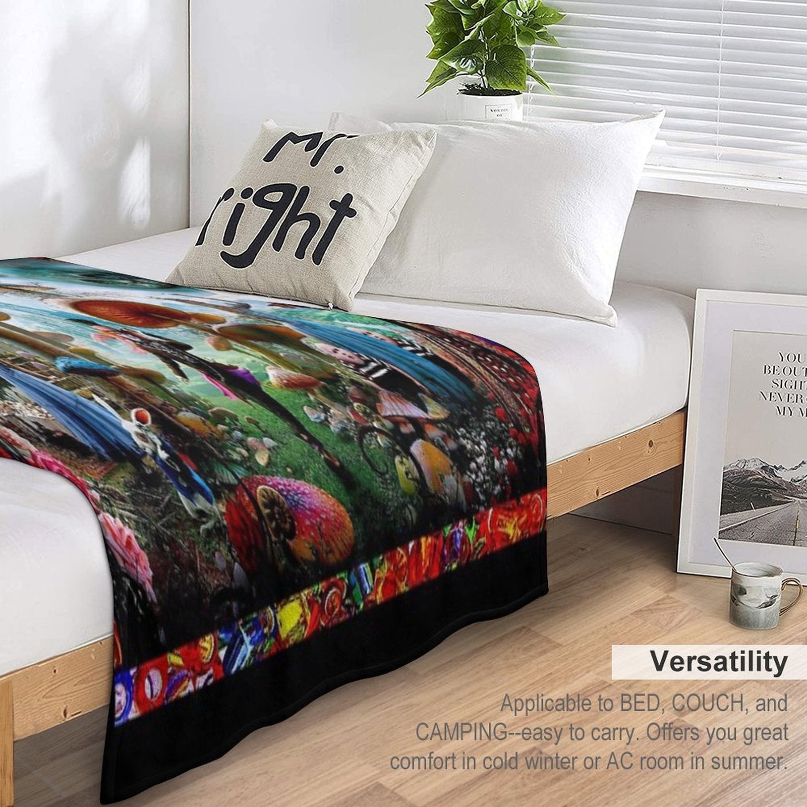 ALICE IN WONDERLAND  Modern Advertising Print Gift-ready Throw Blanket