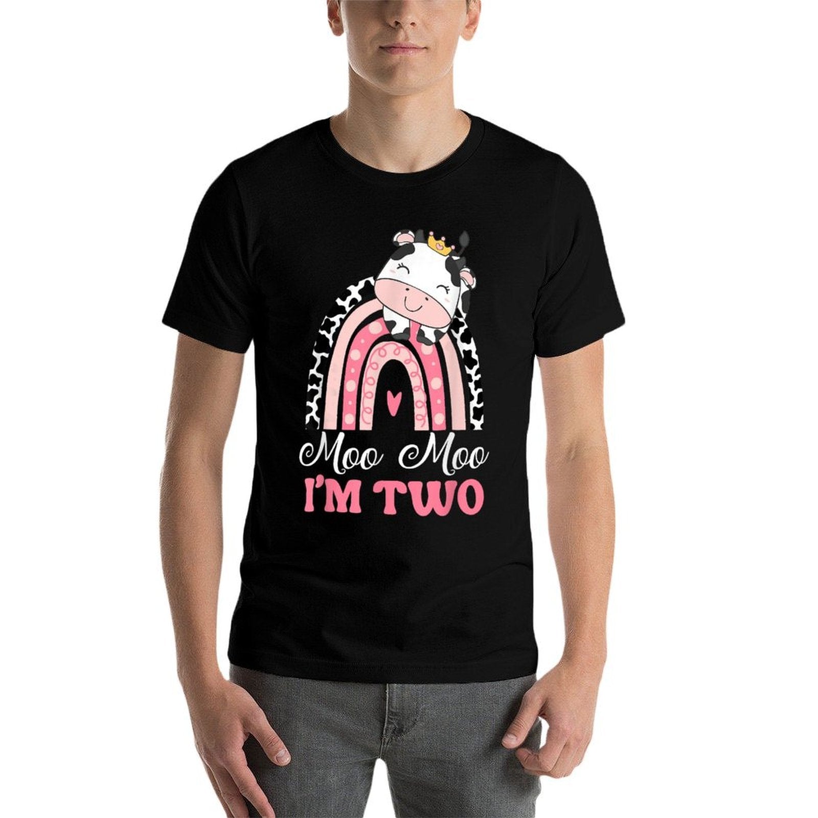 Moo Moo Im Two Birthday Girl Outfit 2nd Bday For Toddler  Lightweight T-Shirt
