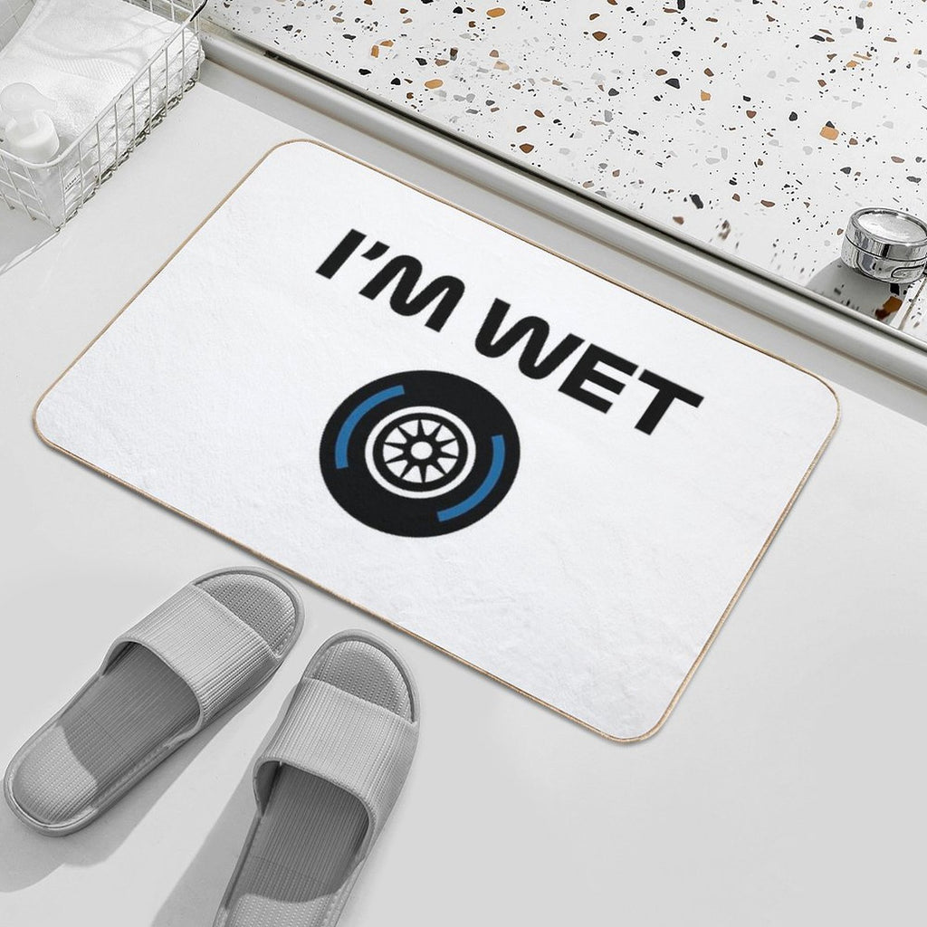 Funny Design I'm Wet (Wet Tyre Design - Black)  Eco-Friendly Bath Mat