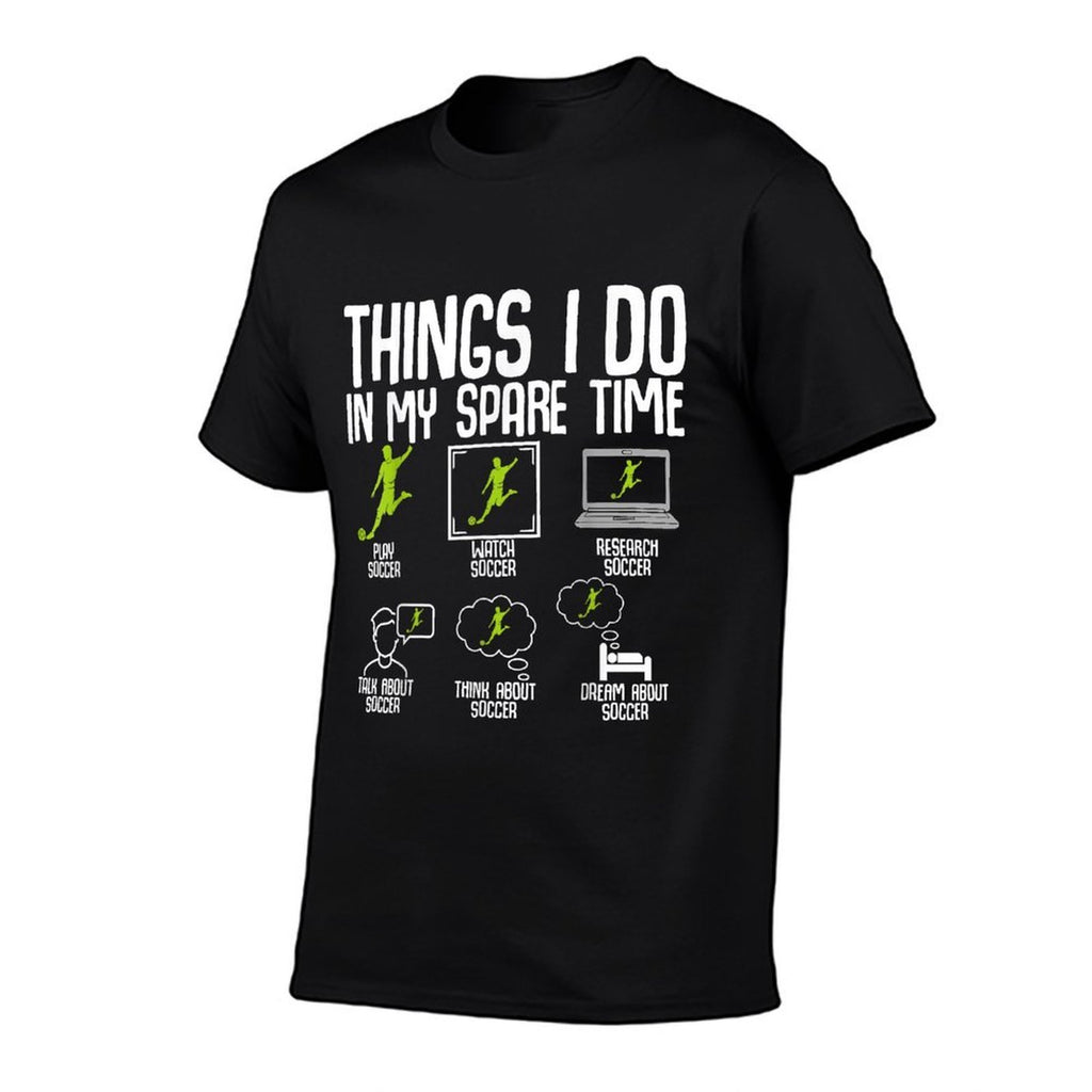 Things I Do in My Spare Time Soccer Boys Kids Youth Men  Rolled Sleeves T-Shirt
