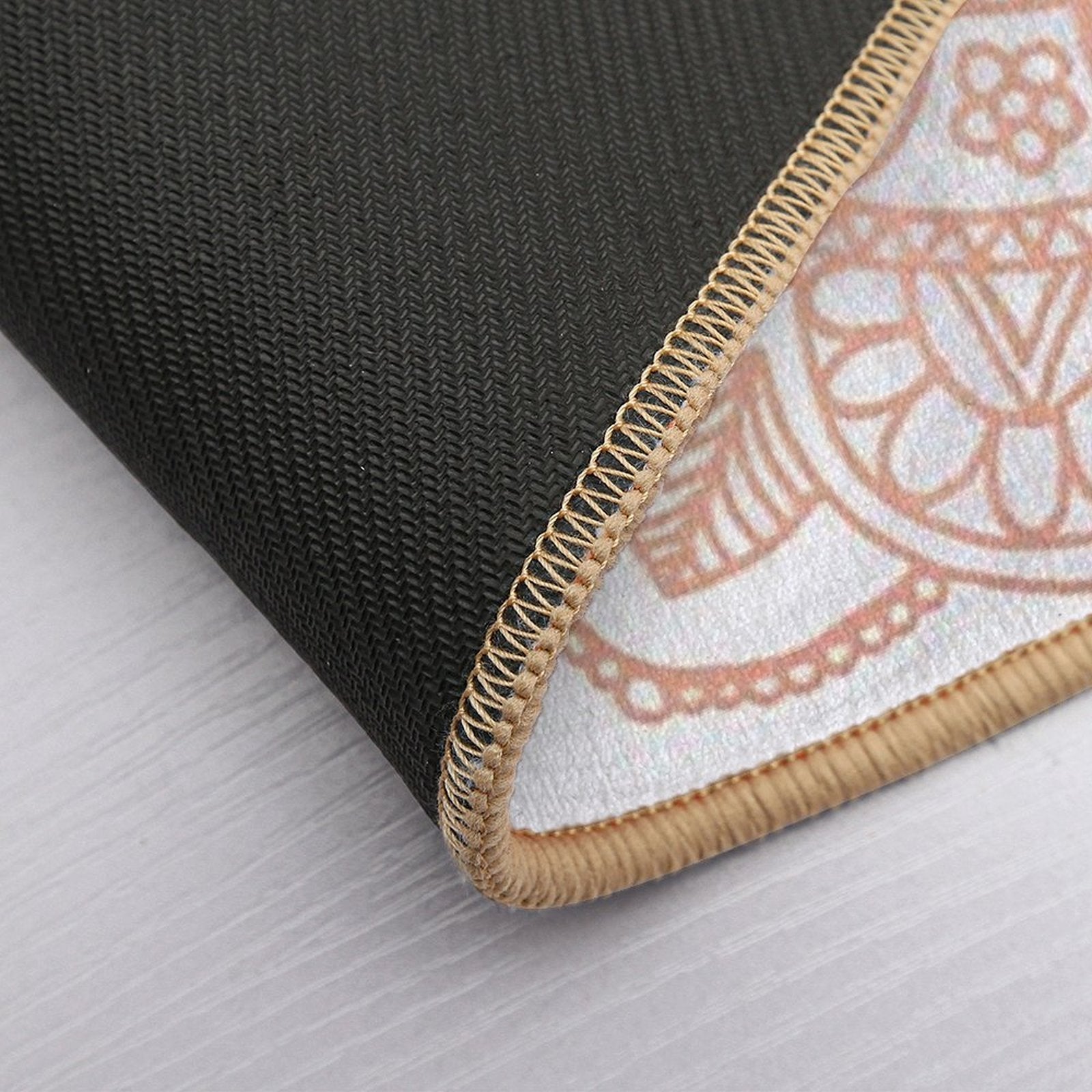 Rose Gold Mandala on White Marble  Versatile Bath Mat