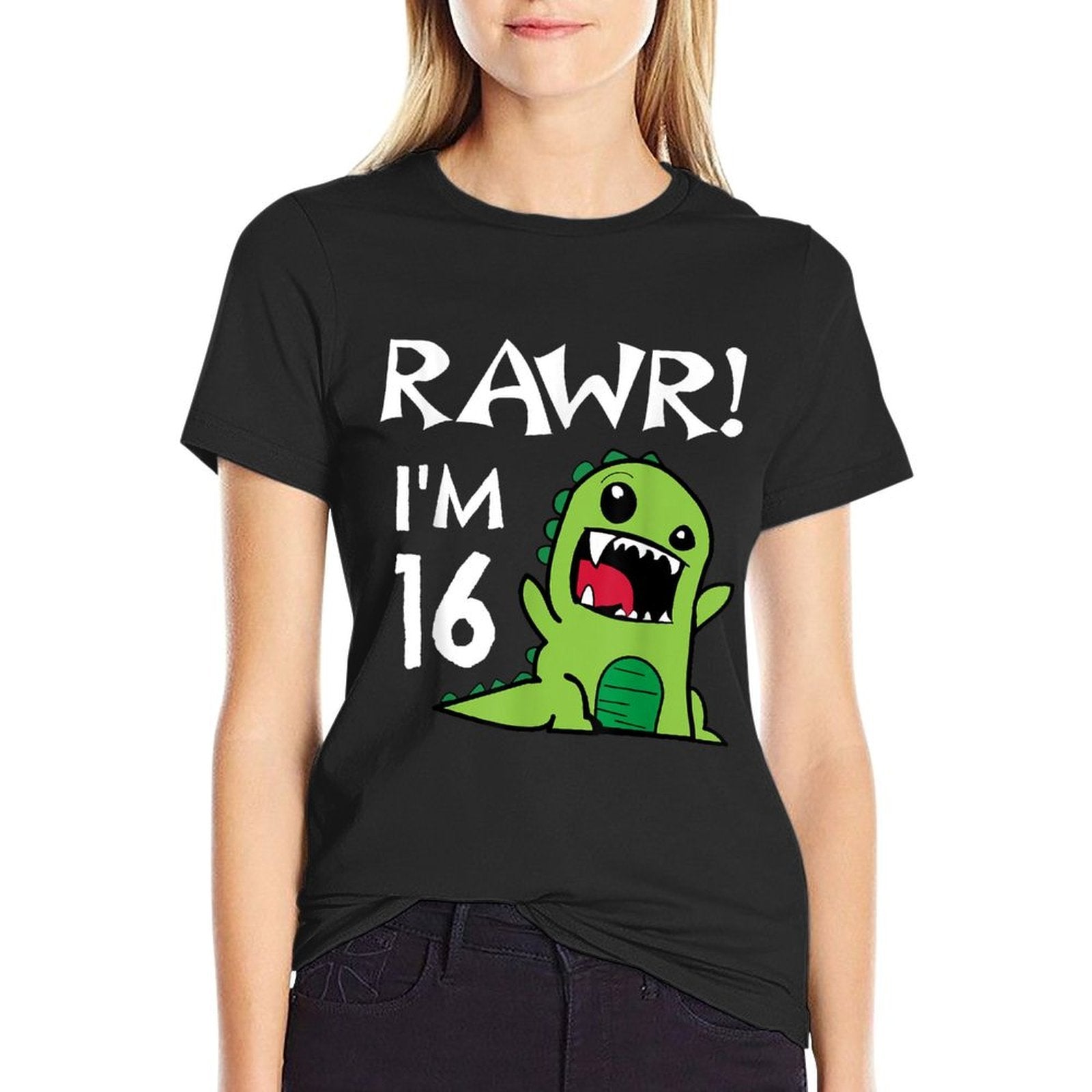 16th Birthday - Sweet 16 Year Old Dinosaur  Vintage-inspired T-Shirt