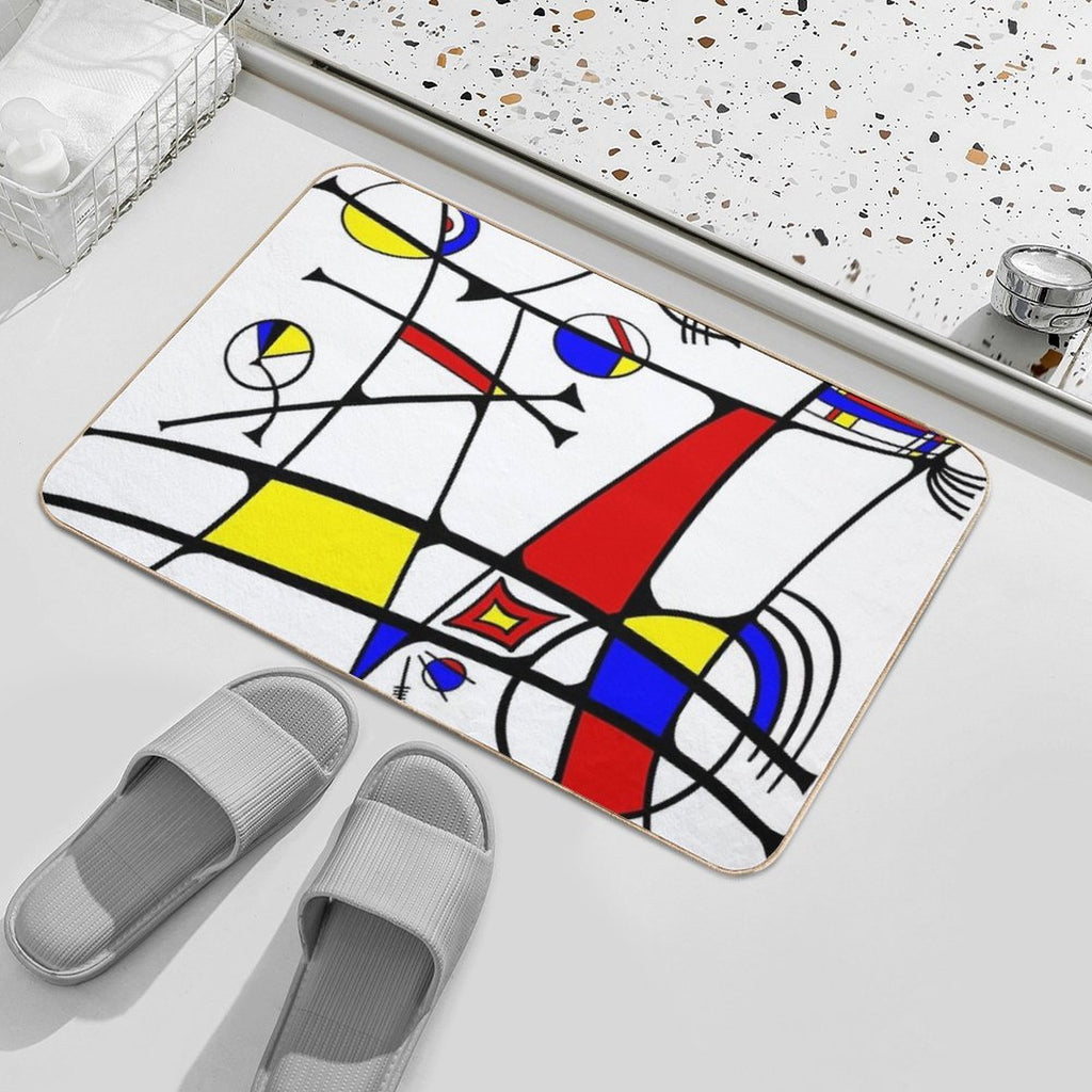Miro-inspired Abstract  Odorless Bath Mat