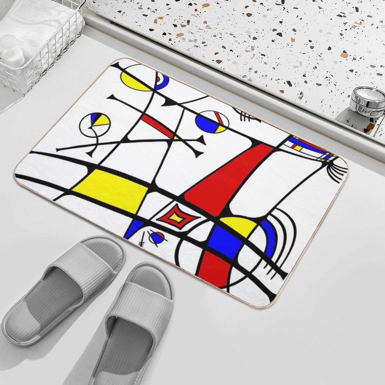 Miro-inspired Abstract  Odorless Bath Mat