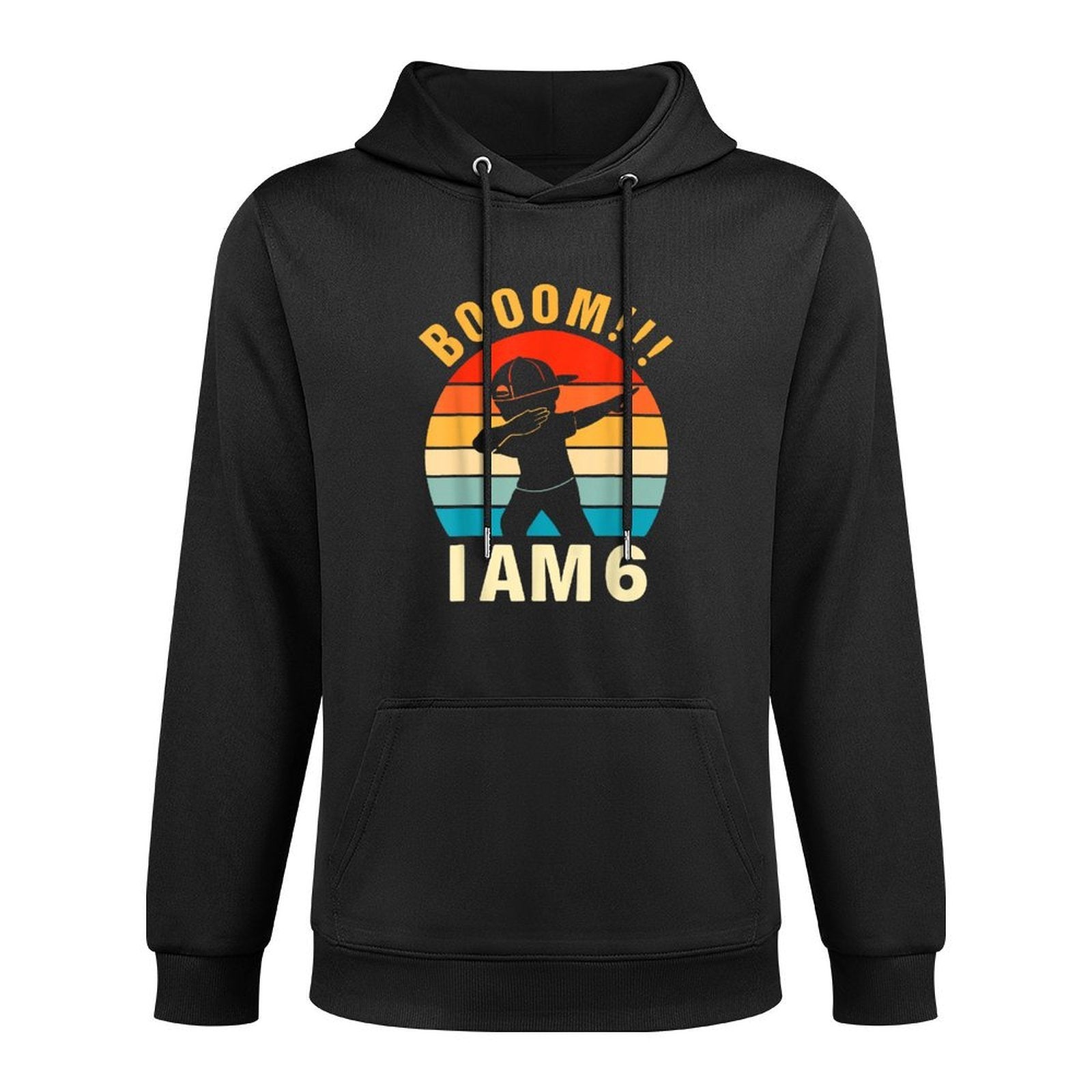 Vintage Boom I Am 6 6th Birthday Boy Love Kids Cotton-Polyester Blend Hoodie