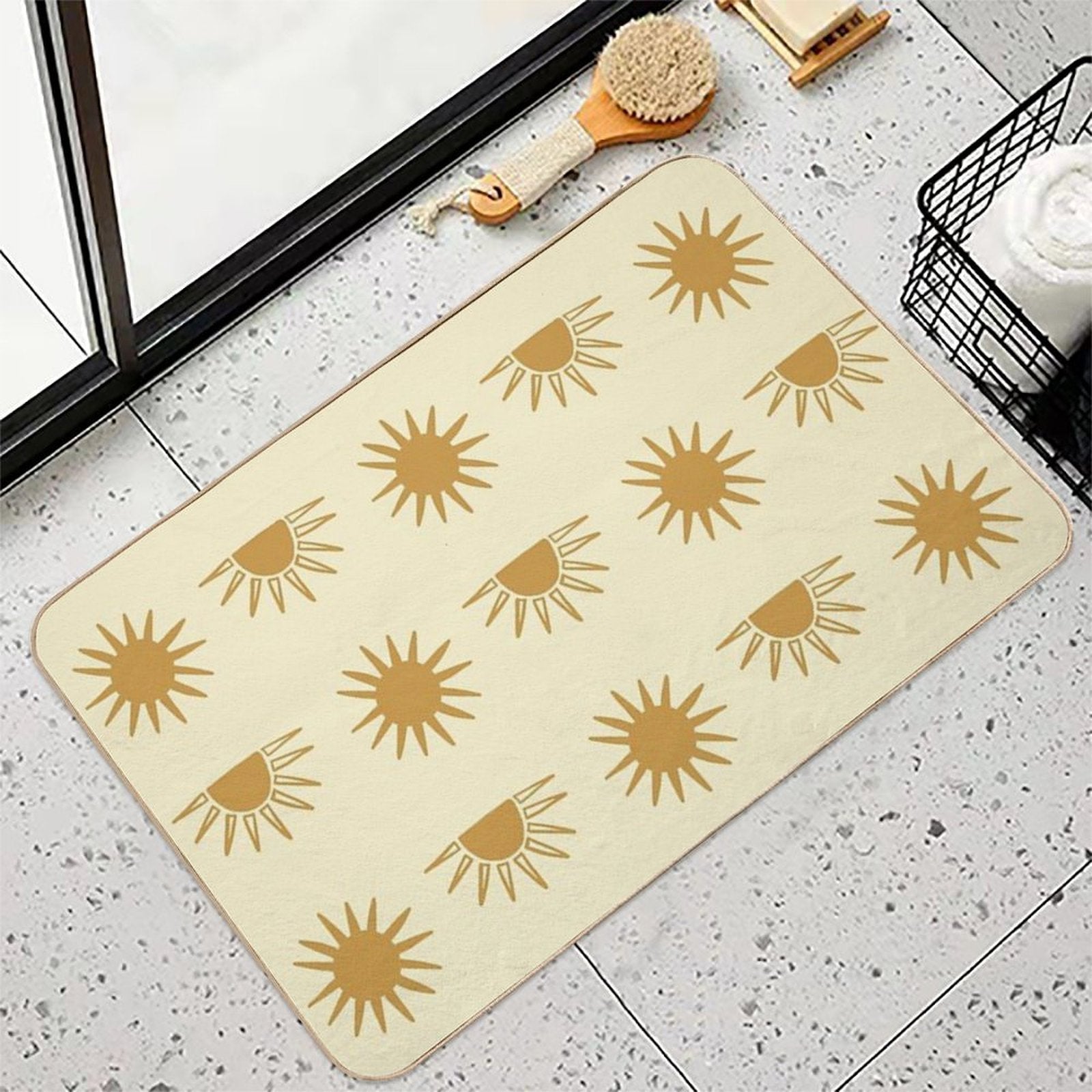 Golden Sunset Pattern  Easy To Clean Bath Mat