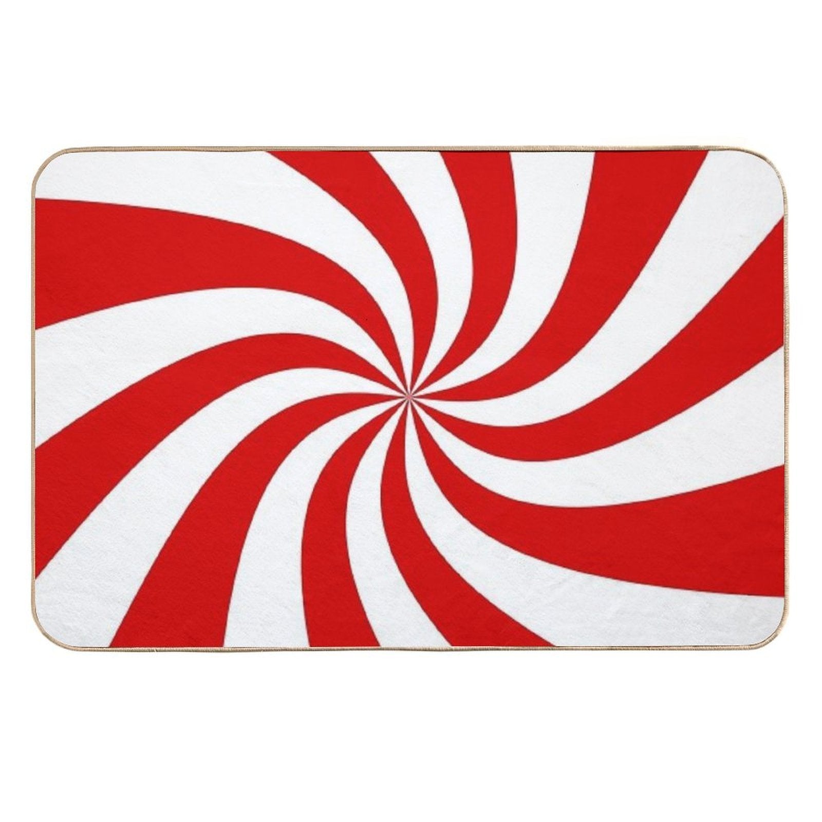 Candy Cane Swirl Patterned  Rapid-Drying Bath Mat