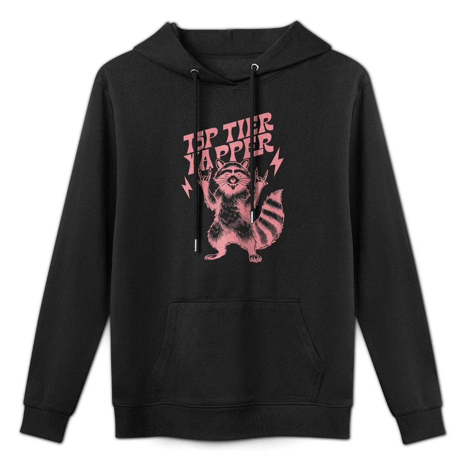 Top Tier Yapper Funny Vintage Raccoon Meme Raglan Baseball Easy Care Hoodie