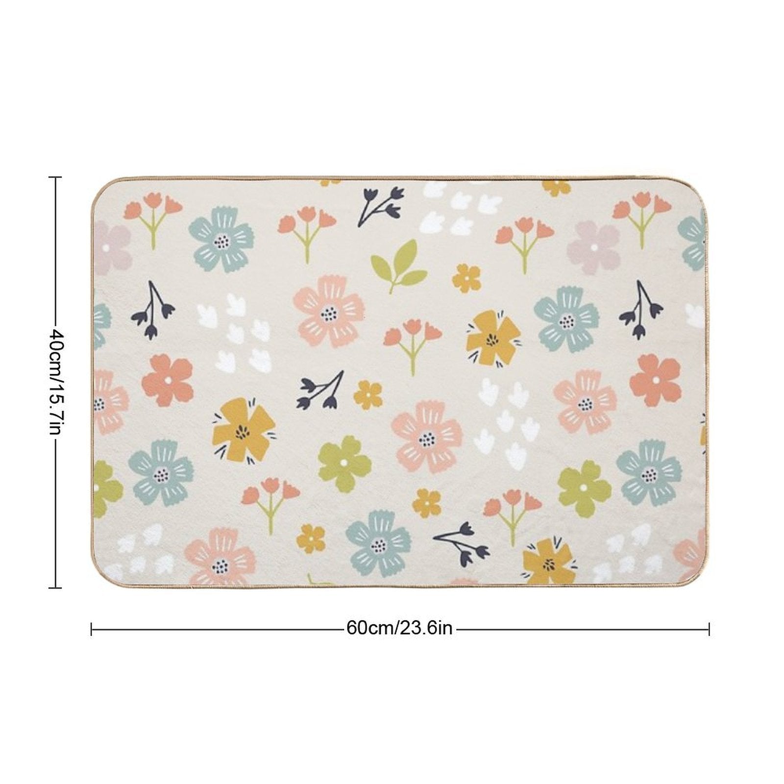 Spring Florals in Pastel Neutrals  Odorless Bath Mat