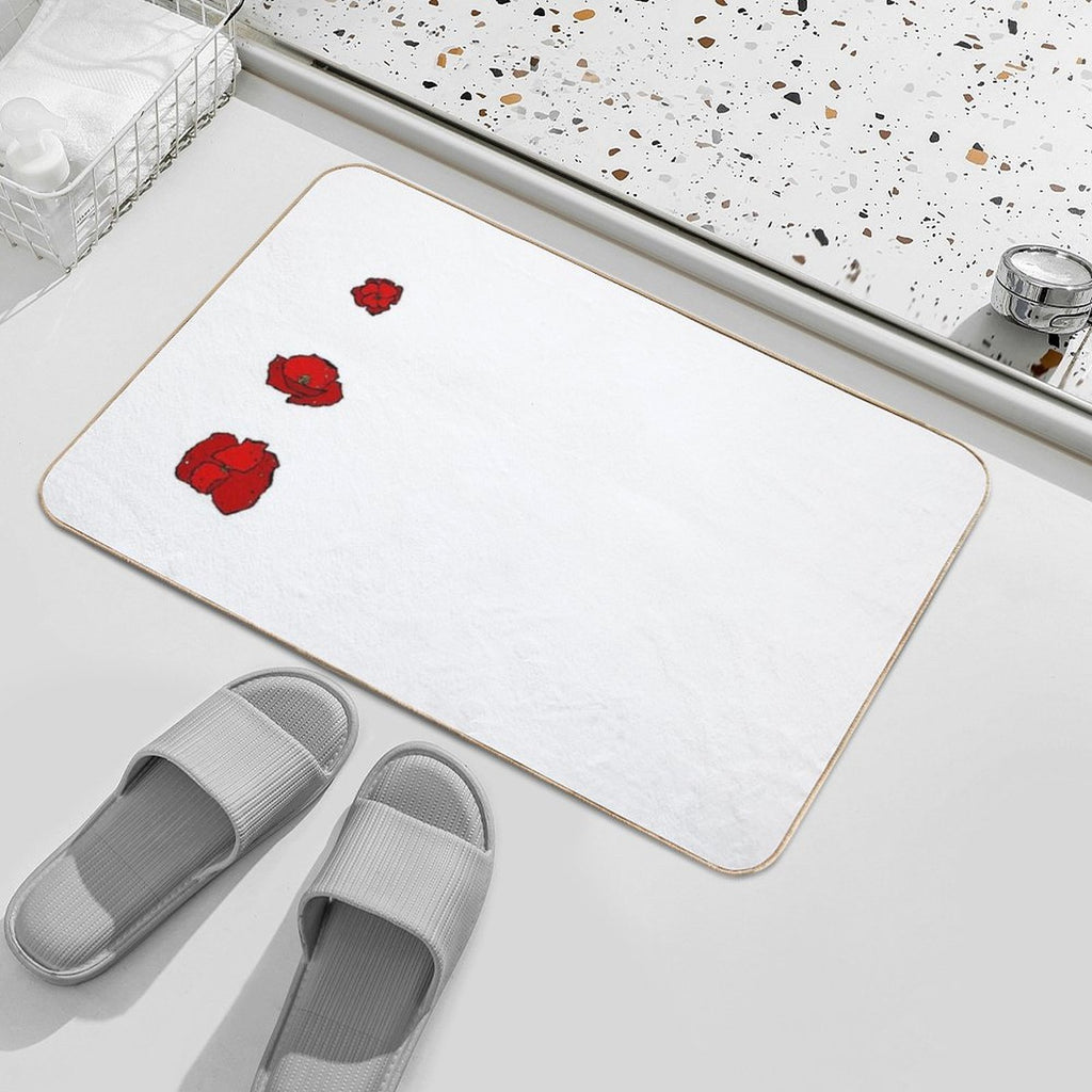 Poppies, Poppies, Poppies!  Absorbent Bath Mat