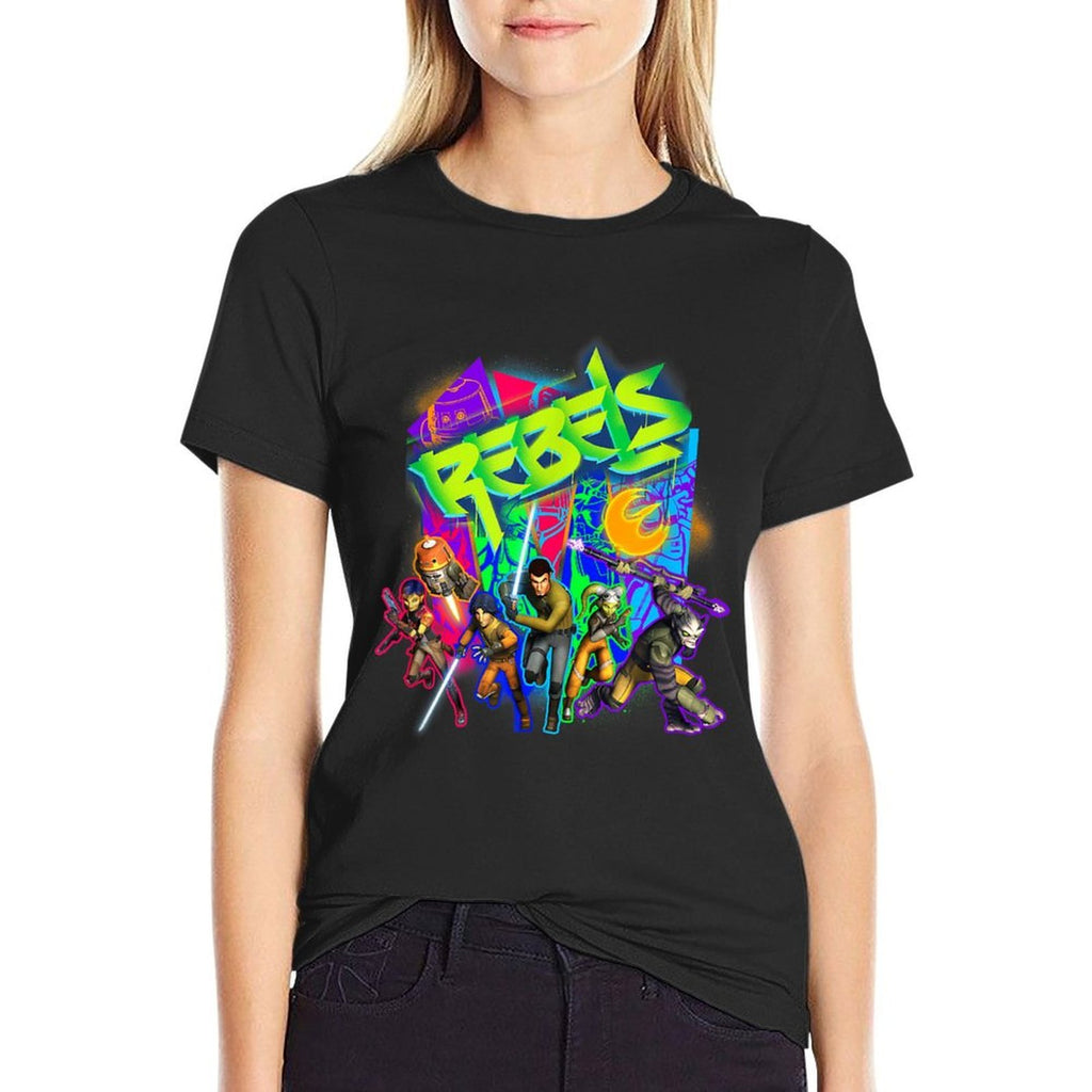 Star Wars Rebels Urban Graffiti Art Style Group Portrait  Oversized Silhouette T-Shirt