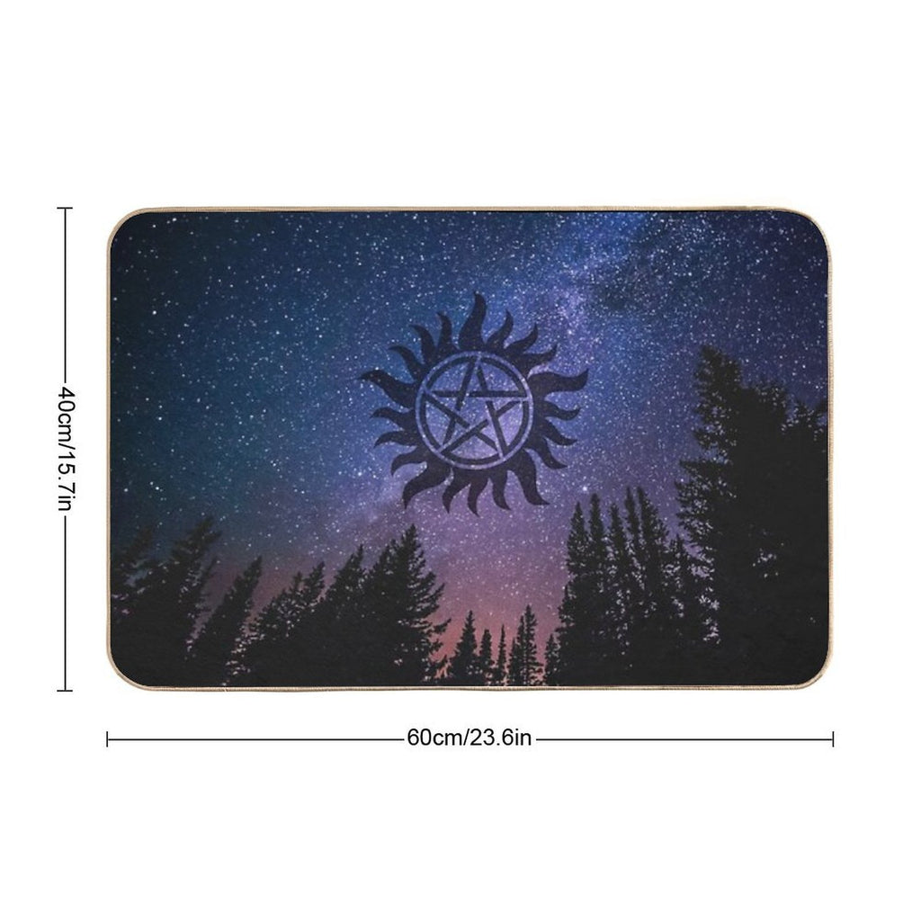 Anti Possession - Forest Starry Night Sky  Long-Lasting Bath Mat