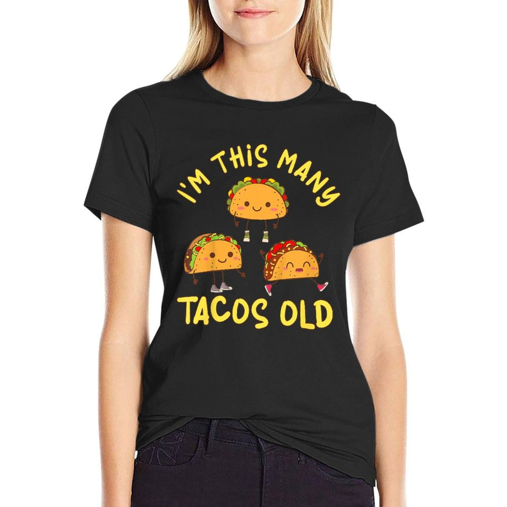 Kids 3 Years Old Girl Tacos Old 3rd Birthday Kids  Durable T-Shirt