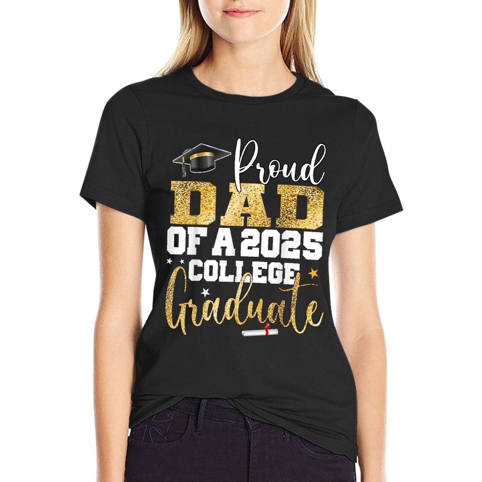 Proud Dad Of 2025 Graduate College Graduation Party  Quick-drying T-Shirt