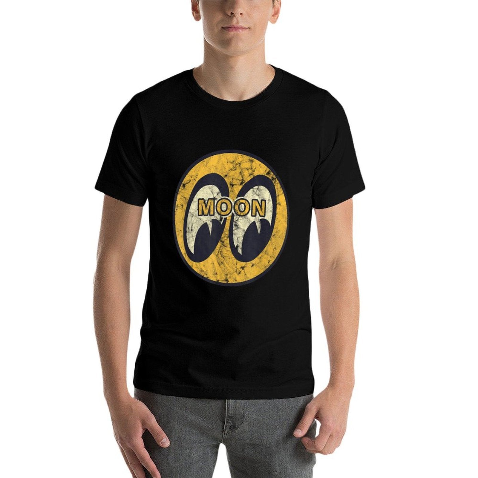 Moon Eyes Funny Icon Graphic  Summer-ready Fabric T-Shirt