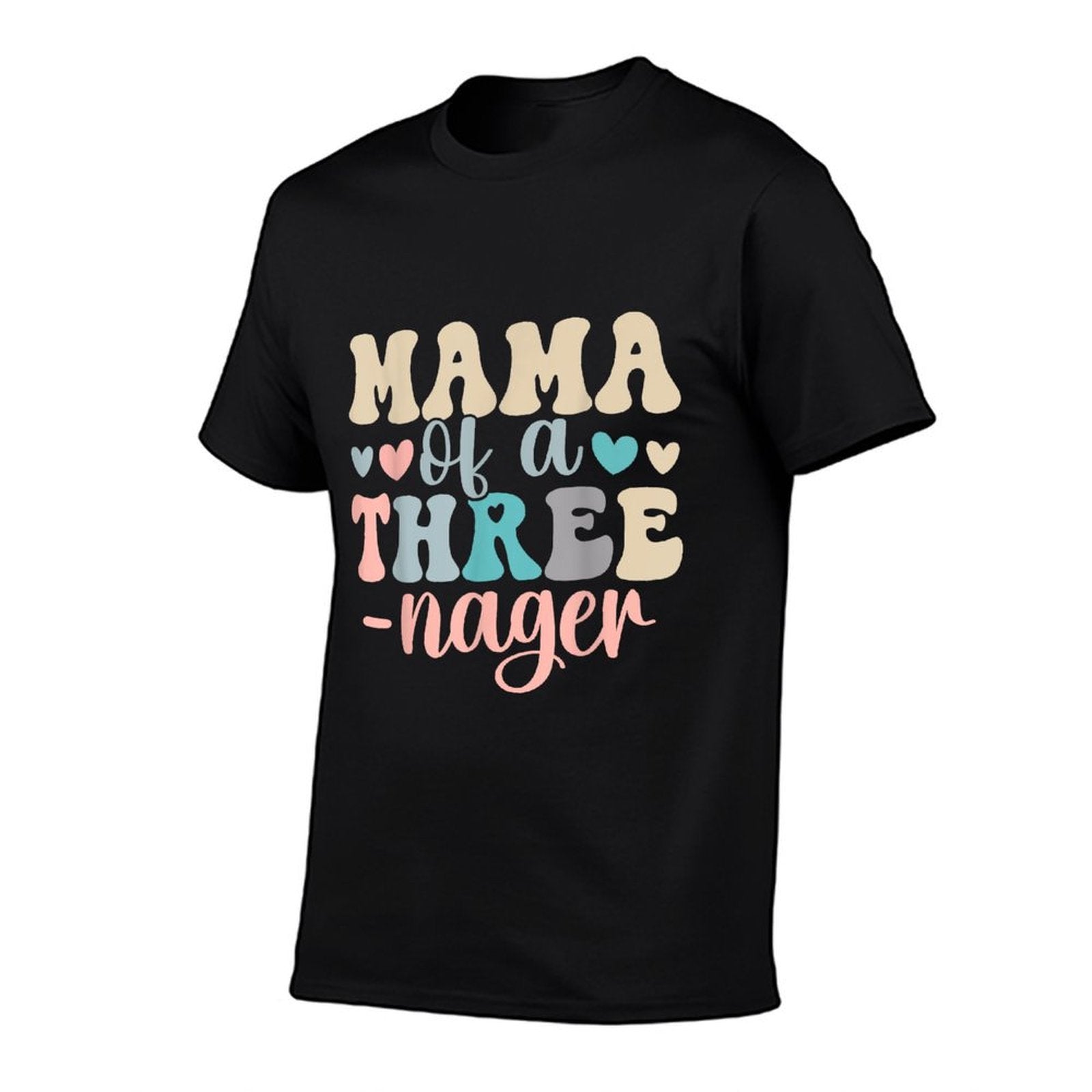 Mama Of A Threenager 3rd Birthday Matching Family Boho  Rolled Sleeves T-Shirt