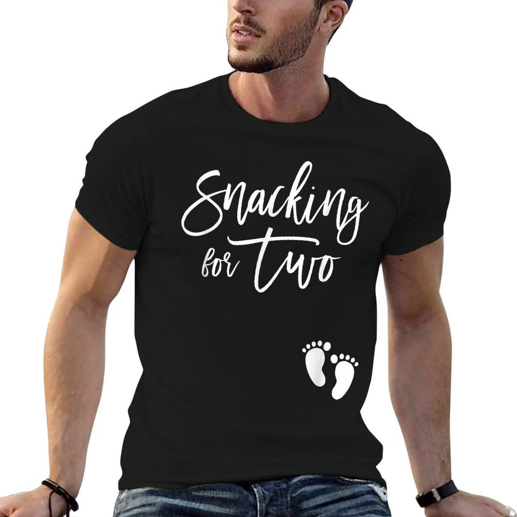 Snacking For Two Cute Pregnancy Announcement Mom To Be  Polyester Blend T-Shirt