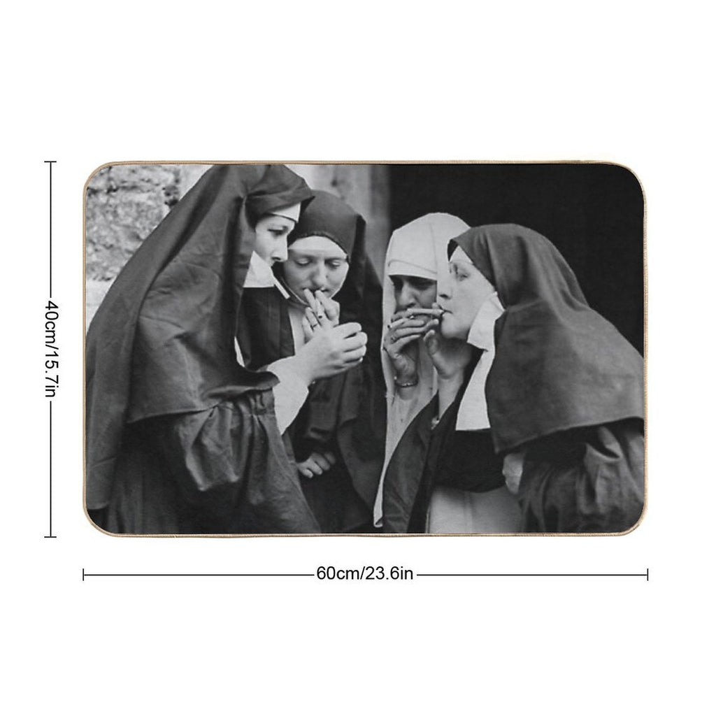 Nuns Smoking Poster Classic  Non-Slip Bath Mat