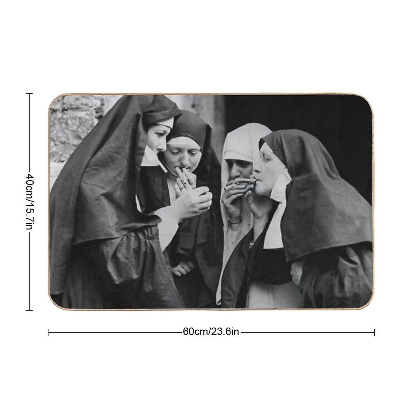 Nuns Smoking Poster Classic  Non-Slip Bath Mat