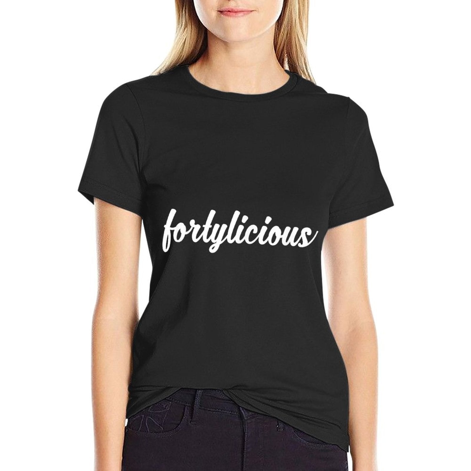 40th Birthday Fortylicious Forty  Oversized Silhouette T-Shirt