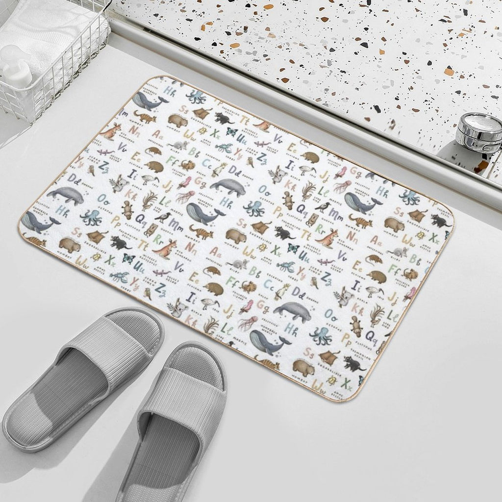 Australian Animals Alphabet Durable Bath Mat