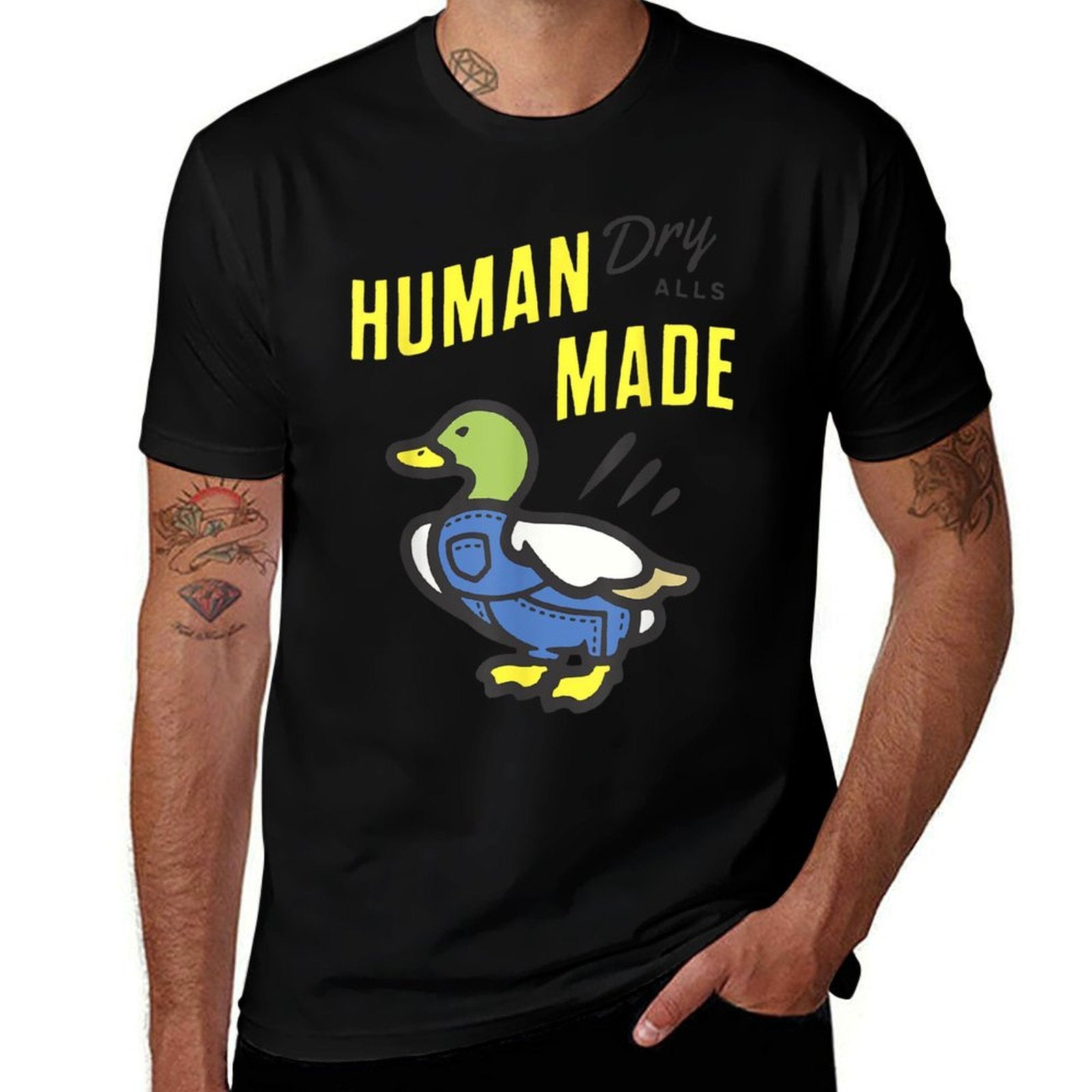 Duck Human Dry Alls Made  Tagless Design T-Shirt