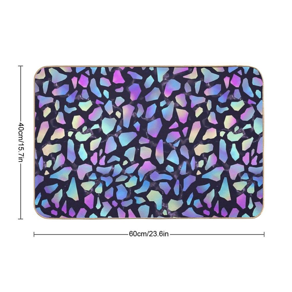 Iridescent Terrazzo Dark  Rapid-Drying Bath Mat