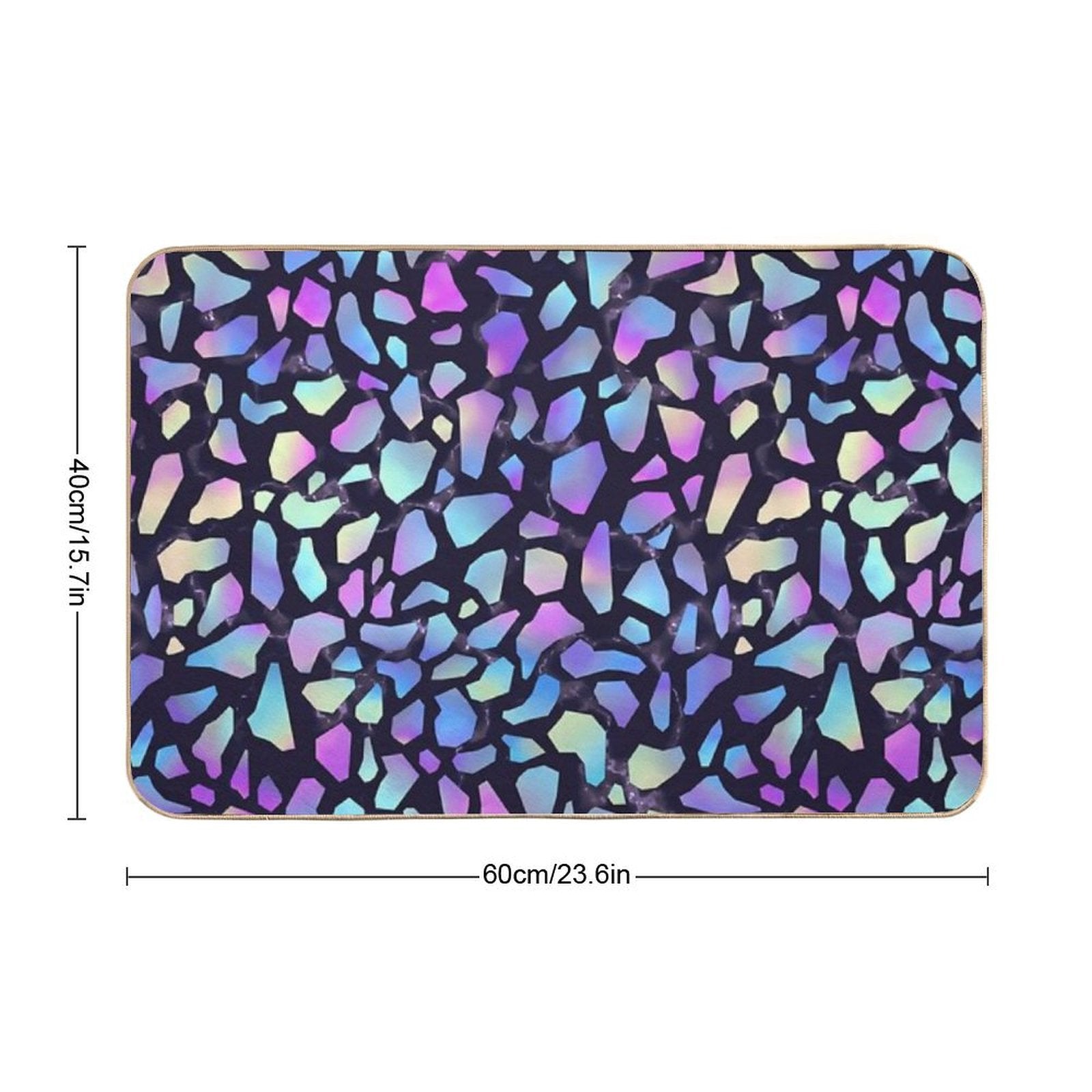 Iridescent Terrazzo Dark  Rapid-Drying Bath Mat