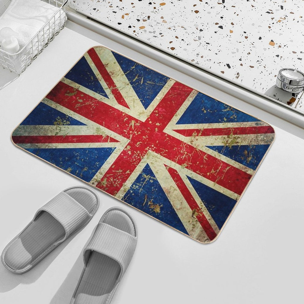 Grunge Union Jack - Scratched Metal Effect  Repositionable Bath Mat