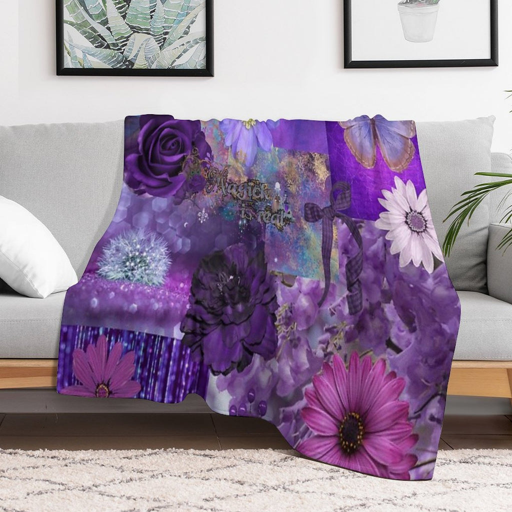 Purple Aesthetic Wrinkle-free Throw Blanket