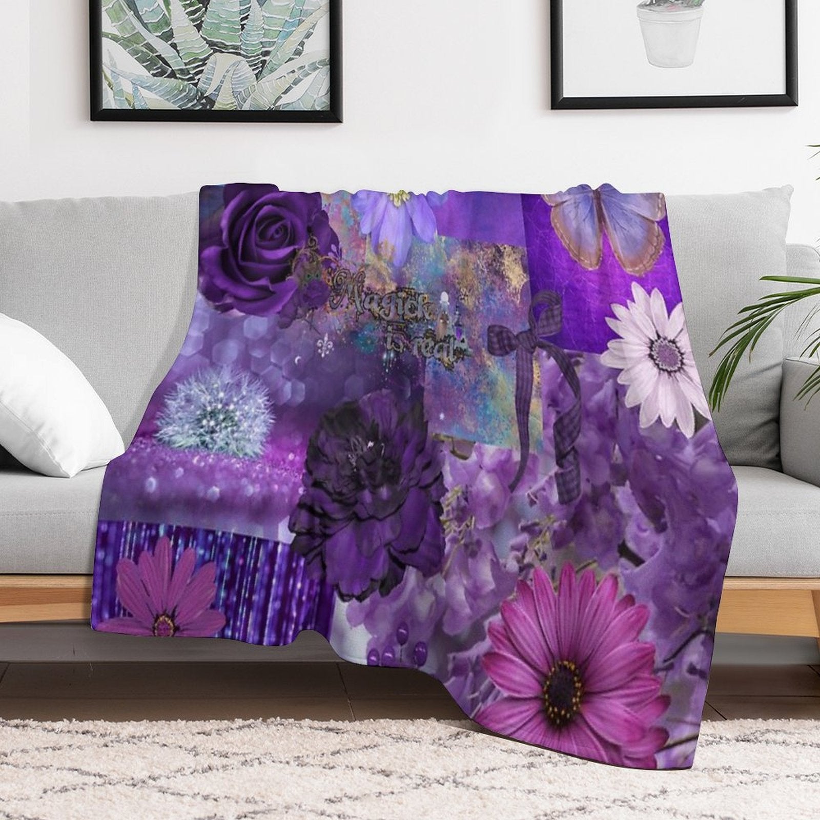 Purple Aesthetic Wrinkle-free Throw Blanket