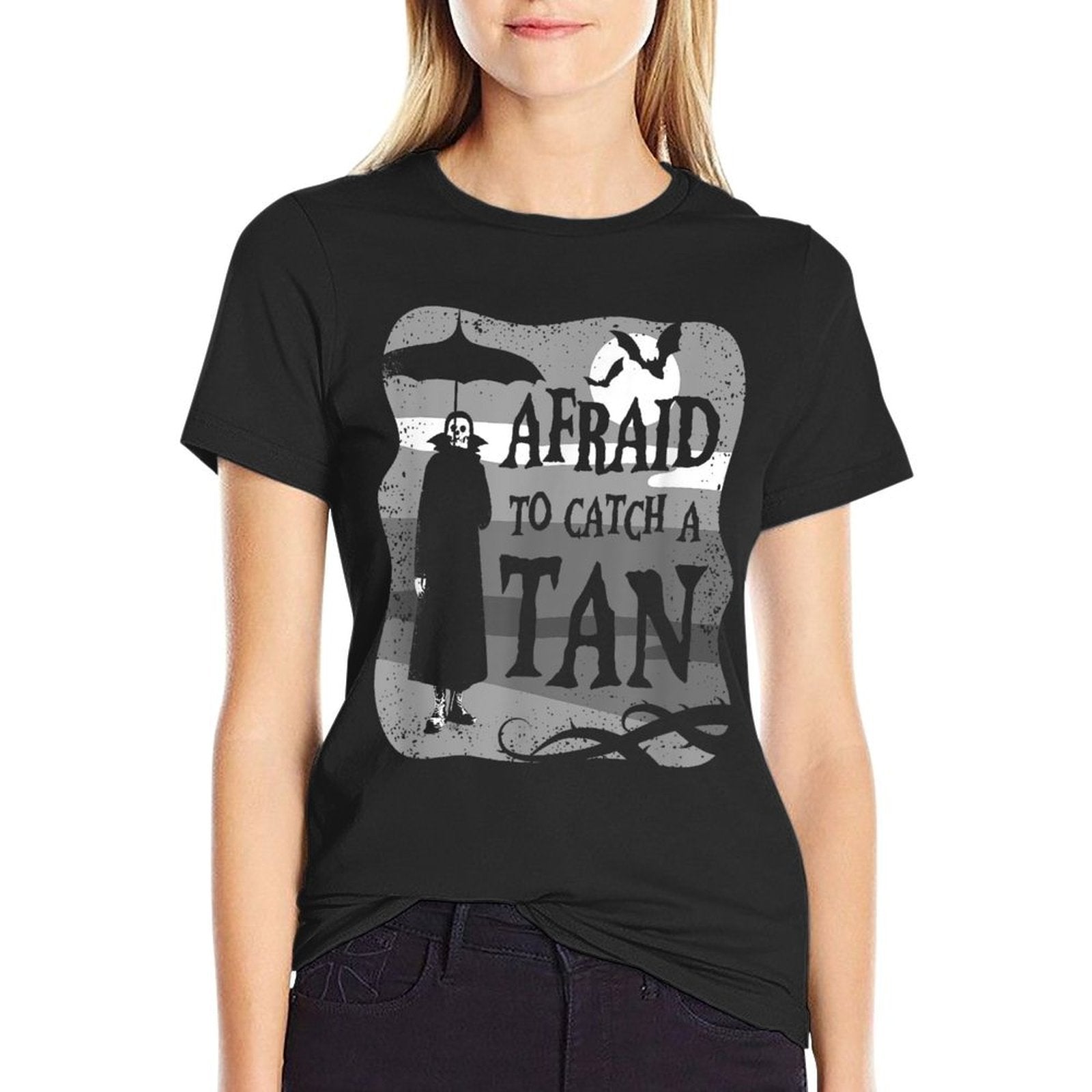 Summer Goth Afraid To Catch A Tan At The Beach  Vintage-inspired T-Shirt